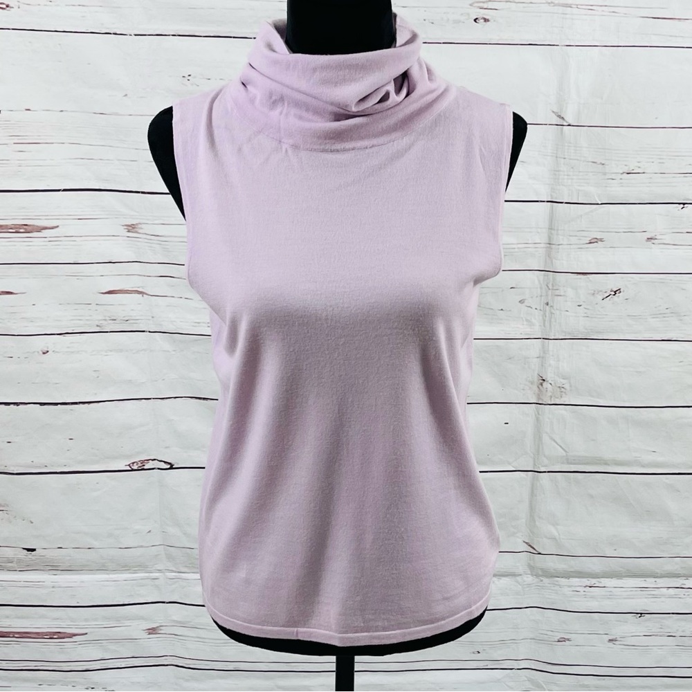 Ralph Lauren Purple Label Women Turtle Neck Sweater Size M Pre-Fall Sleeveless.